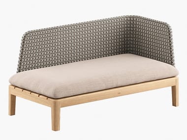 CALYPSO LOUNGE - Upholstered synthetic fabric an teak Garden daybed by Royal Botania