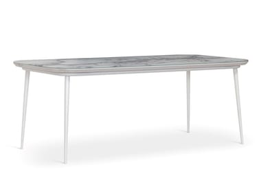 FILICUDI - Aluminum garden table with Vetrite top by Sicis