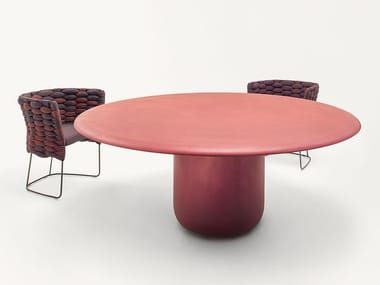 GON - Round steel dining table by Paola Lenti