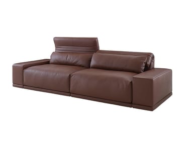 GRAND ANGLE - 2 seater leather sofa with headrest by Ligne Roset