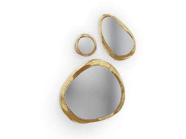 HALO - Framed wall-mounted brass mirror by Boca do Lobo