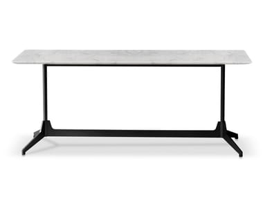 HEXA - Rectangular Carrara marble console table by Saba Italia