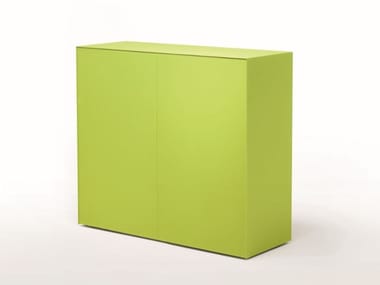 MAGIC BOX - Crystal highboard with doors by Glas Italia