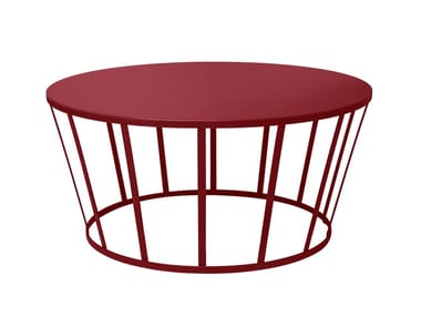 HOLLO - Round powder coated steel garden side table by Petite Friture