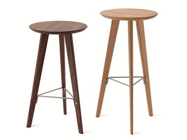 IDO 2286 - High solid wood stool by Zanotta