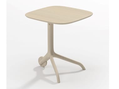 IL FURBO - Square height-adjustable beech coffee table by Danese Milano