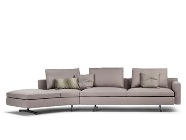 IN THE MOOD - Curved 3 seater fabric sofa with removable cover by Poltrona Frau