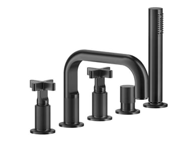 INCISO + - Chromed brass bathtub mixer with hand shower by Gessi