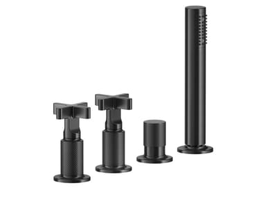 INCISO + - 4 hole chromed brass bathtub set with diverter by Gessi