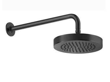 INCISO - Wall-mounted round brass overhead shower with arm by Gessi