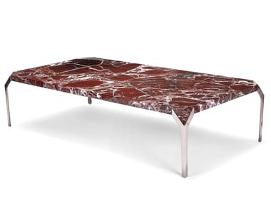 JAMBOREE - Low rectangular marble coffee table by Visionnaire
