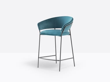 JAZZ 3717 - High fabric stool with armrests by Pedrali