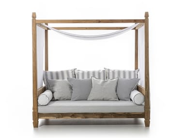 JEKO 07 - Canopy upholstered teak garden sofa by Gervasoni