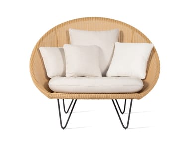 JOE LOUNGE - Lloyd loom armchair with armrests by Vincent Sheppard