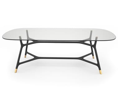 JOYCE - Rectangular glass table by Morelato