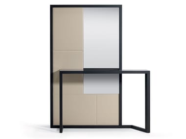 JULIET - Ash and leather console table with integrated panel by Cantori