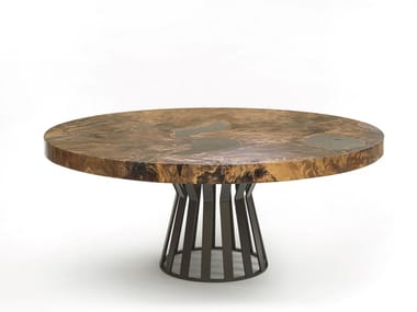 KAURI ROUND - Round solid wood table by Riva 1920