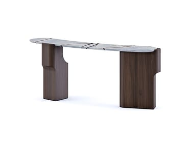 KENYA - Wood and marble console table by Paolo Castelli