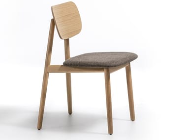 KLARA - Solid wood chair with integrated cushion by Moroso