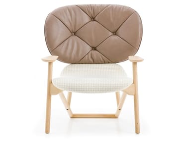 KLARA - Tufted easy chair with armrests by Moroso