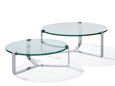 KLASSIK 1022 - Round glass coffee table by Draenert