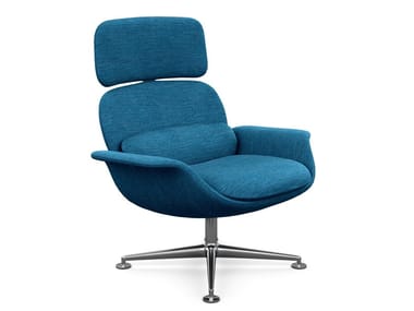 KN02 - Swivel high-back fabric armchair by Knoll