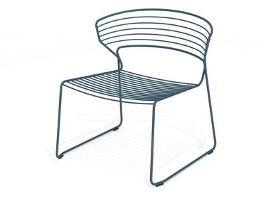 KOKI WIRE - Sled base steel garden armchair by Desalto