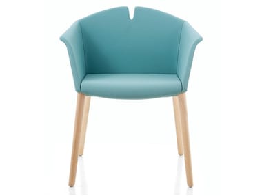 KUAD - Leather chair with armrests by Kastel