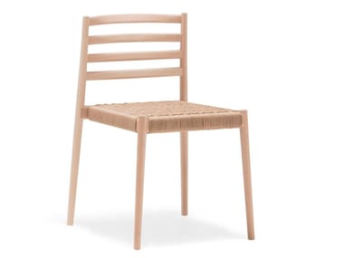 LAKE SI0653 - Stackable chair with woven cord seat by Andreu World