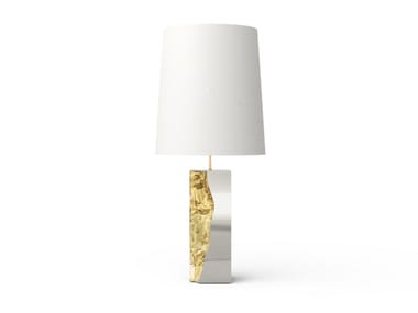 LAPIAZ - Table lamp with stainless steel base and brass details by Boca do Lobo