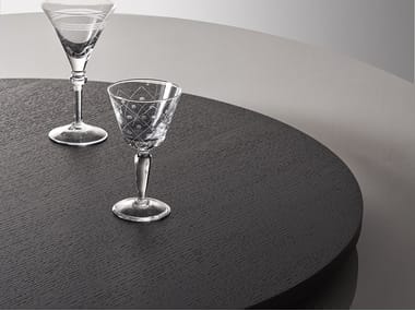 LAZY SUSAN - Round wood veneer Table top by Meridiani