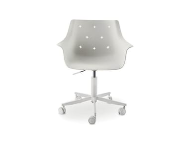LEAF - Chair with 5-spoke base with armrests by Nidi