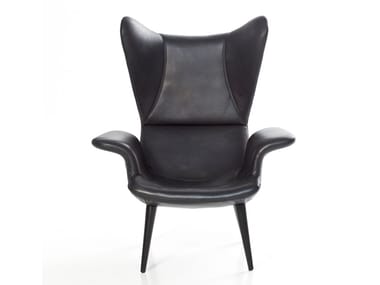 LONGWAVE - Leather armchair with armrests by Moroso