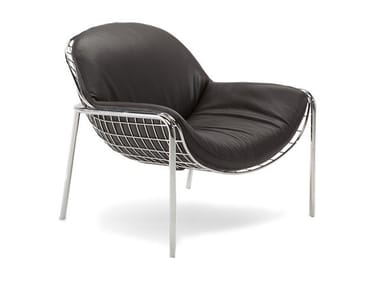 LAVE - Leather armchair by Natuzzi Italia