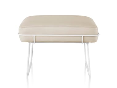WIREFRAME - Upholstered leather footstool by Herman Miller