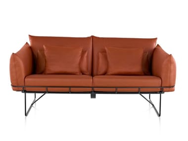 WIREFRAME - 2 seater leather sofa by Herman Miller