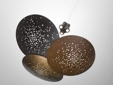 LENS F46 3x - LED metal pendant lamp by Fabbian