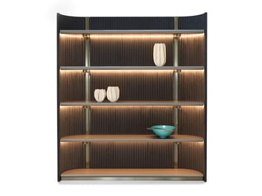 LEONARDO - Open bookcase with built-in lights by Visionnaire