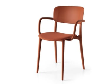 LIBERTY SOFT - Stackable chair with armrests by Calligaris