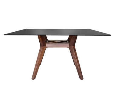 LIBRA - Square wood and glass dining table by Tonon