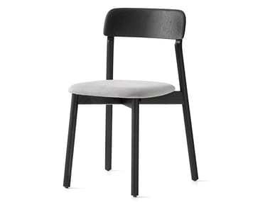 LINA - Solid wood chair with integrated cushion by Calligaris