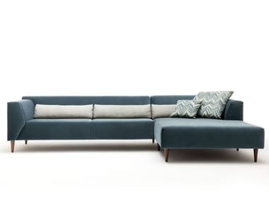 ROLF BENZ 318 - Sectional fabric sofa with chaise longue by Rolf Benz