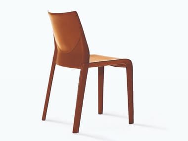 LISBONA - Tanned leather chair by Desalto