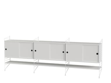 LIVING ROOM F - MDF sideboard with sliding doors by String Furniture