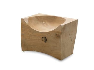 LOG - Easy armchair in solid cedar wood by Riva 1920