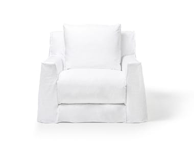 LOLL 01 - Fabric armchair with removable cover with armrests by Gervasoni