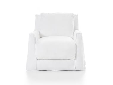 LOLL 05 - Fabric armchair with removable cover with armrests by Gervasoni