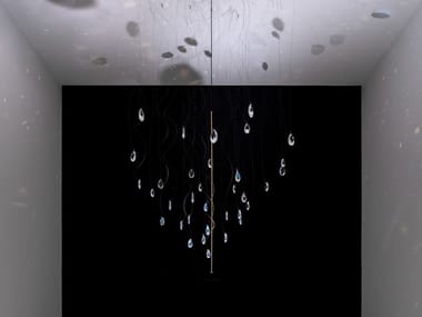 LOUIS XIV - LED metal pendant lamp with crystals by Davide Groppi