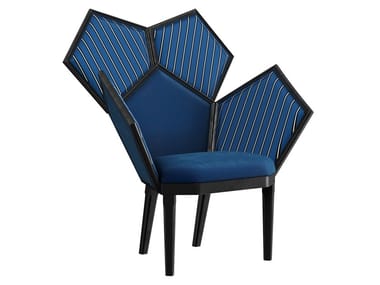 LUI 5/A - Upholstered velvet armchair with armrests by Fratelli Boffi