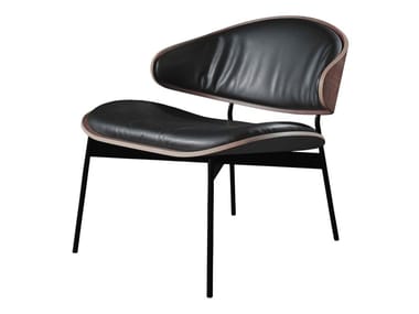 LUZ - Upholstered leather easy chair by more